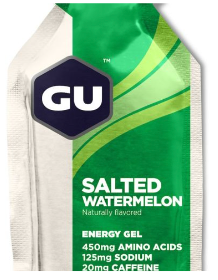 24 stk. GU Energy Gel Salted Watermelon. Energi geler med koffein