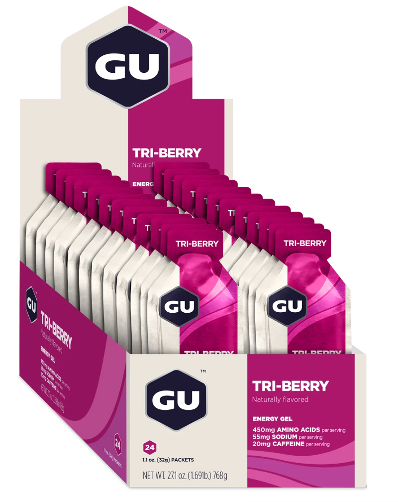 1 stk. GU Energy Energigel Tri-berry med koffein