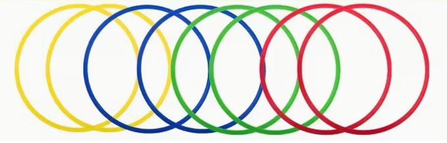 Sæt med 4 stk. 50 cm Træningsring – Agility Ring til Sport, træning, kamp, Fitness