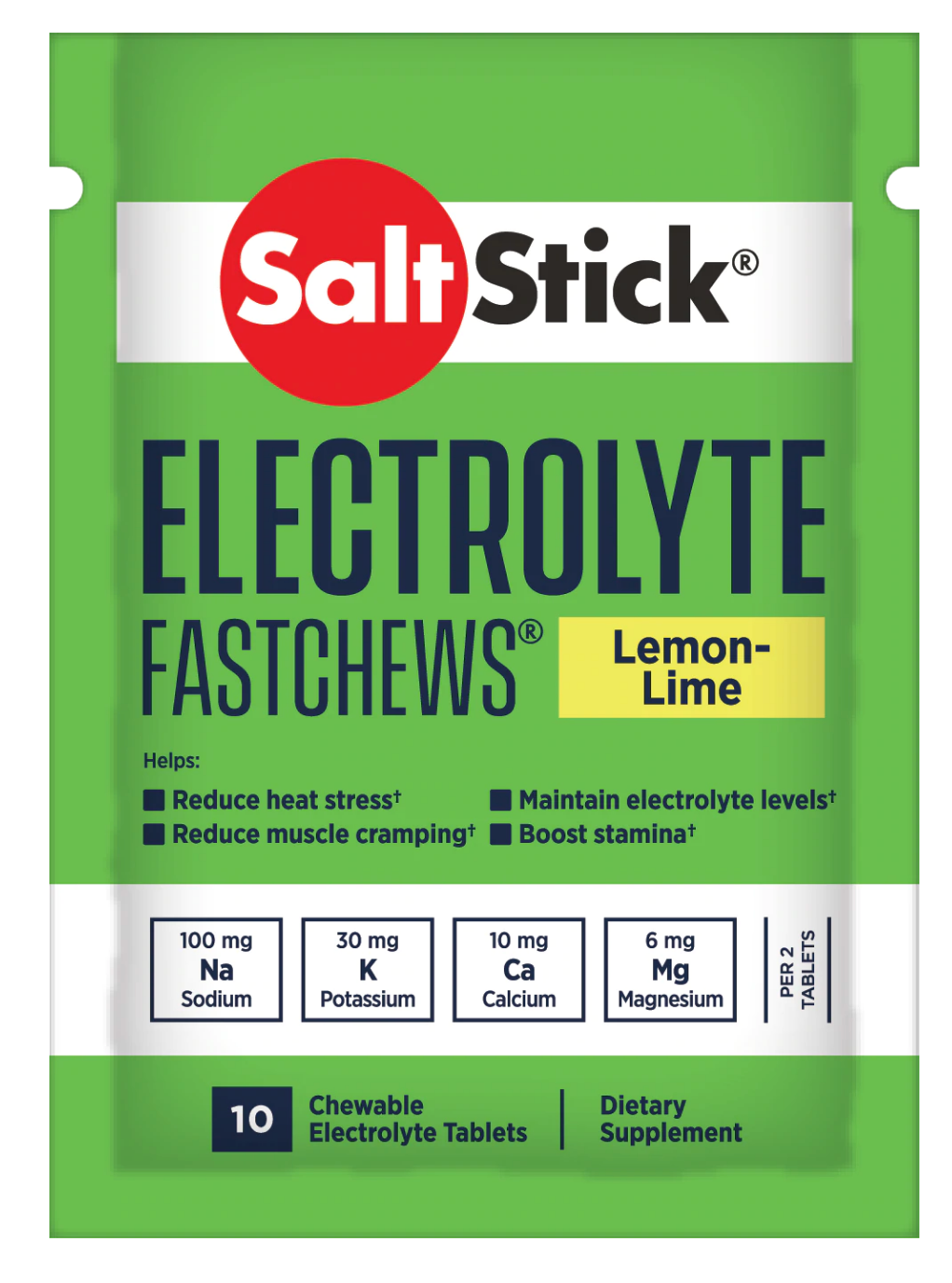 SaltStick salttabletter 120 stk. – Kosttilskud – Box med 12 pakker Fastchews Lemon- lime