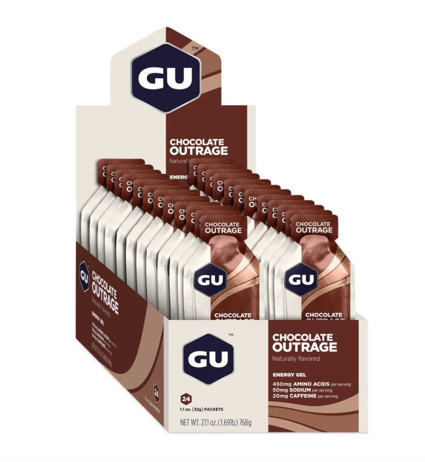 12 stk. GU Gel Chocolate Outrage | Energi gel med koffein