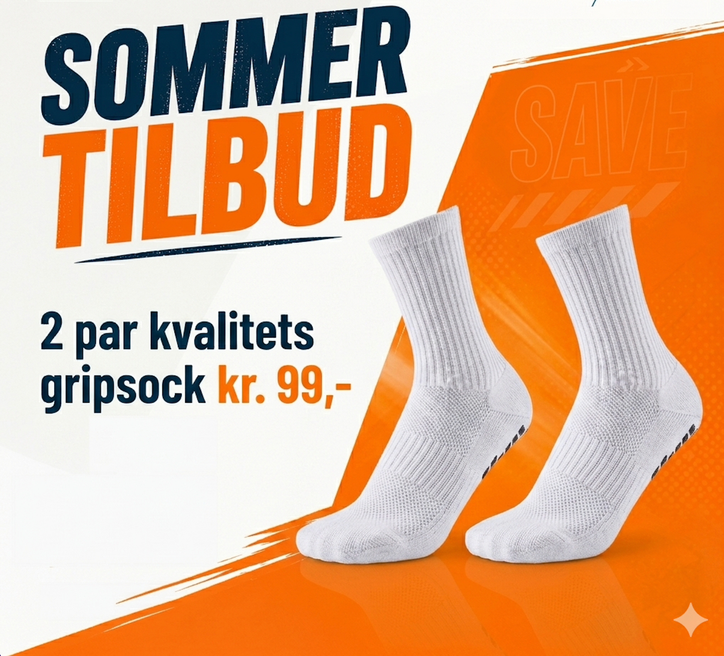 2 par GripSock - Hvid Str. 35 - 44