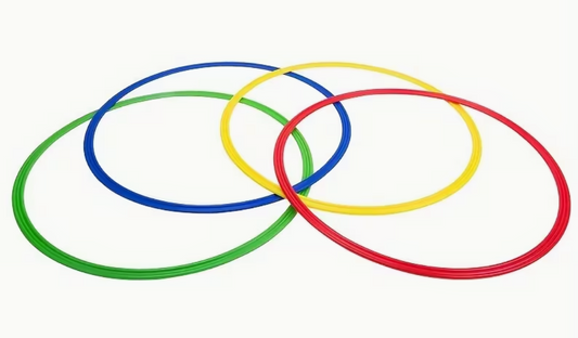 Sæt med 4 stk. 50 cm Træningsring – Agility Ring til Sport, træning, kamp, Fitness